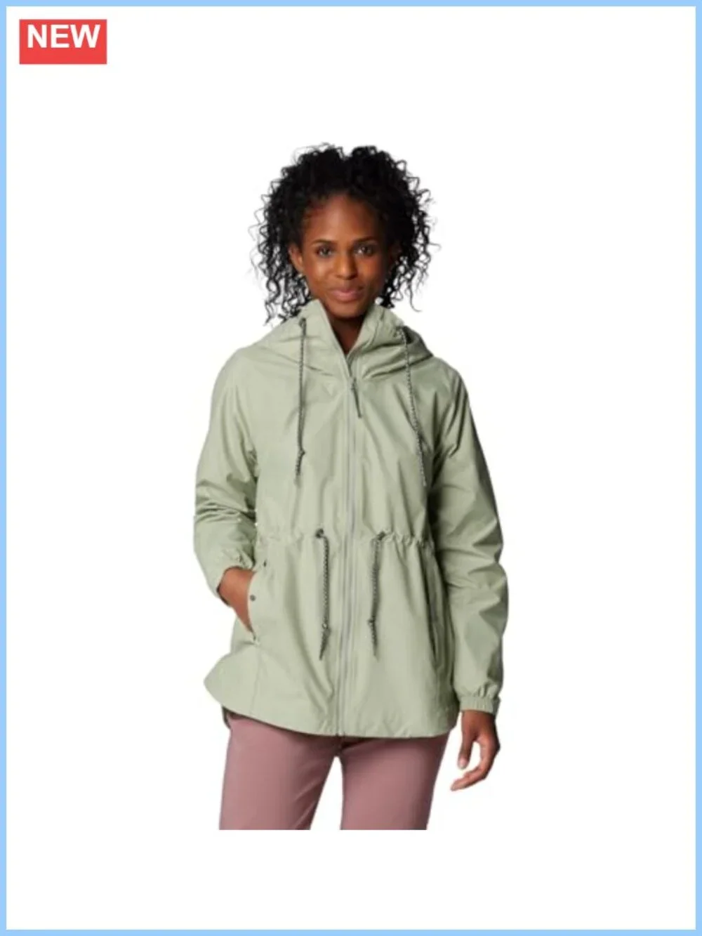Waterproof Rain Jacket Hooded Nylon Blend Lightweight